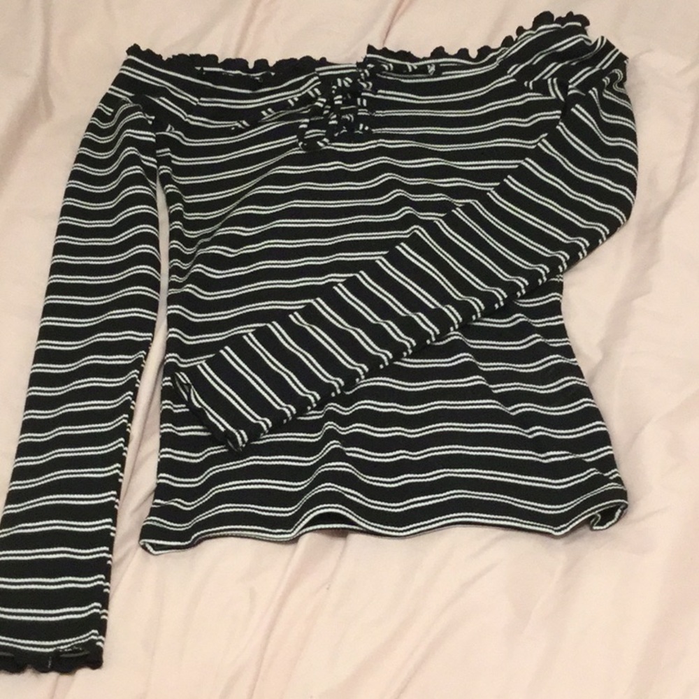NWOT Striped Off the Shoulder Top